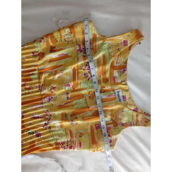 danny nicole dress Sheath Pleated Flowy Beach Scene Print Colorful 10P - Picture 7 of 10